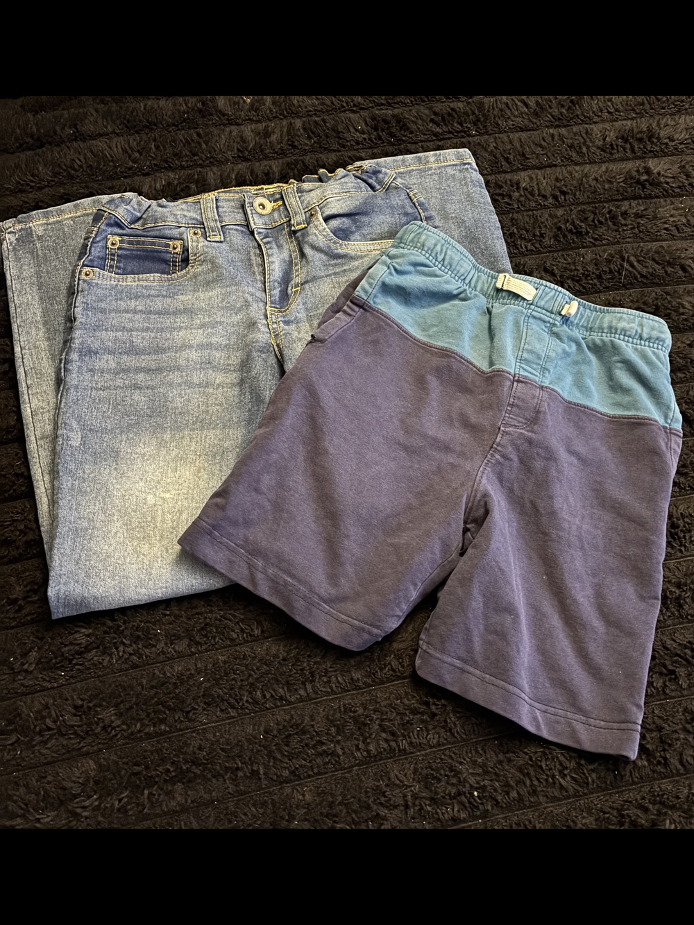 Tommy Bahama Navy and Teal Pull-On Kids Shorts Weatherproof Vintage Denim Jeans